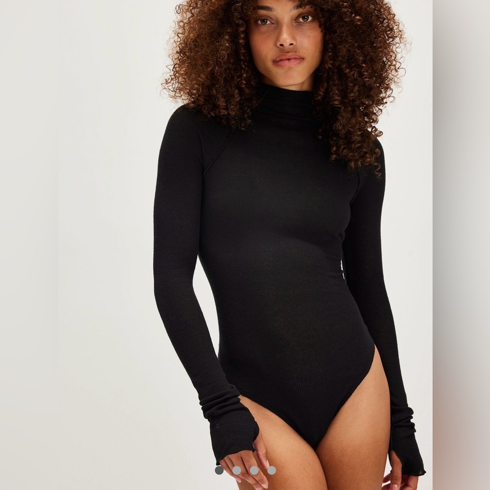 FREE PEOPLE Black Turtleneck Body Suit NWT Size Small. $48